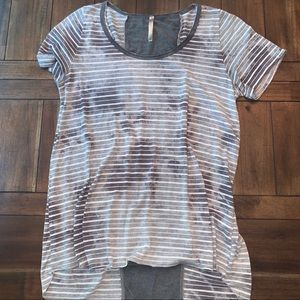 Grey stripe/tie dye shirt